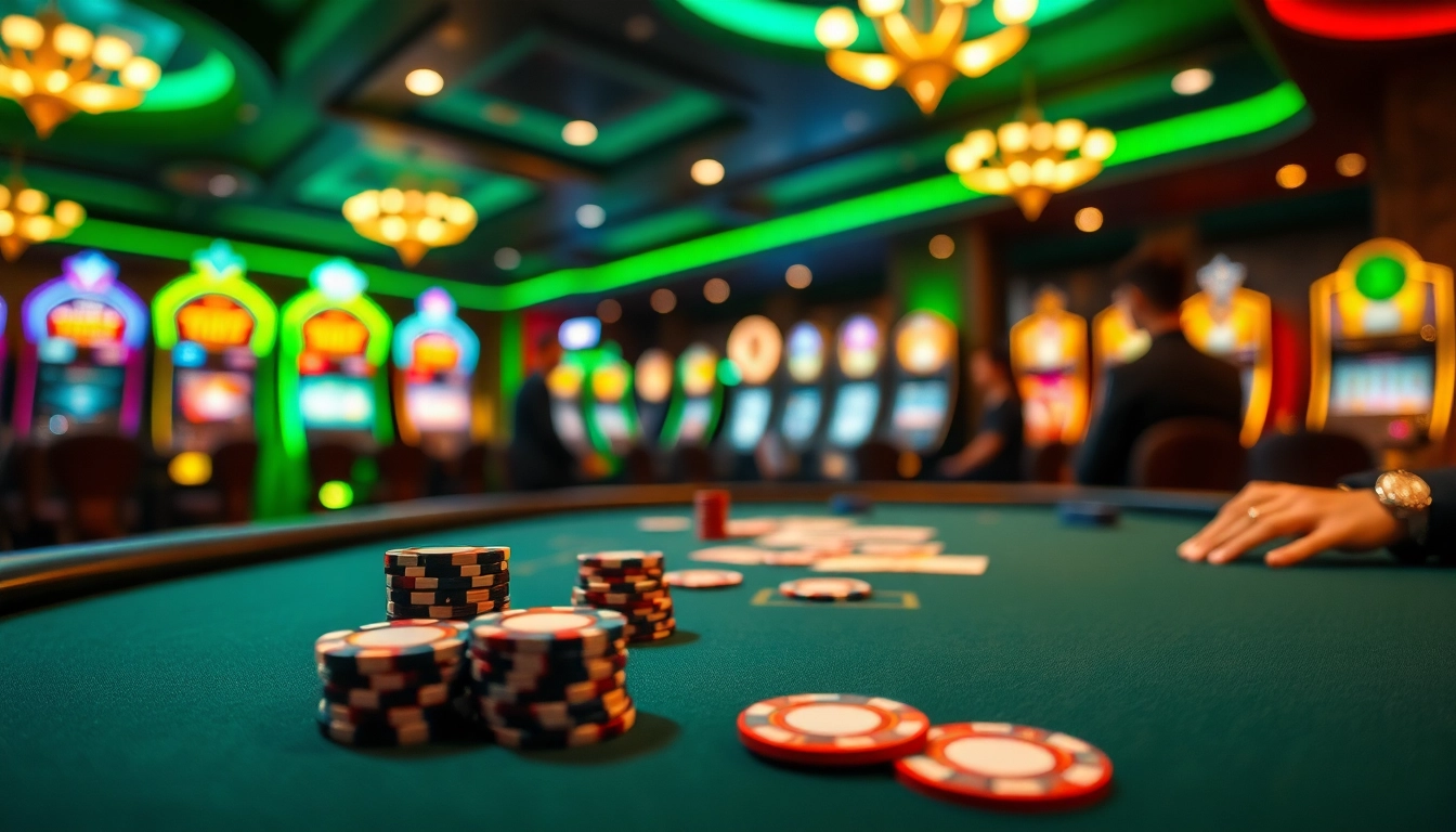 Arus hoki saat bermain judi di meja poker dengan suasana menegangkan.