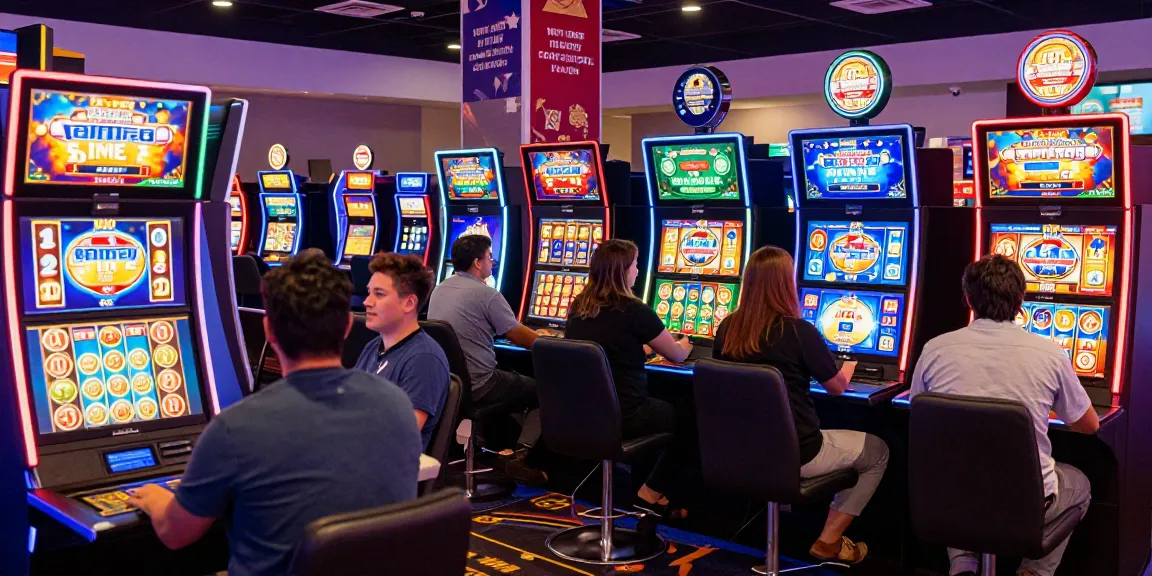 Exciting atmosphere at a credit card casino showcasing diverse players enjoying games at dea.org.uk, vibrant digital displays, and rewarding promotions.