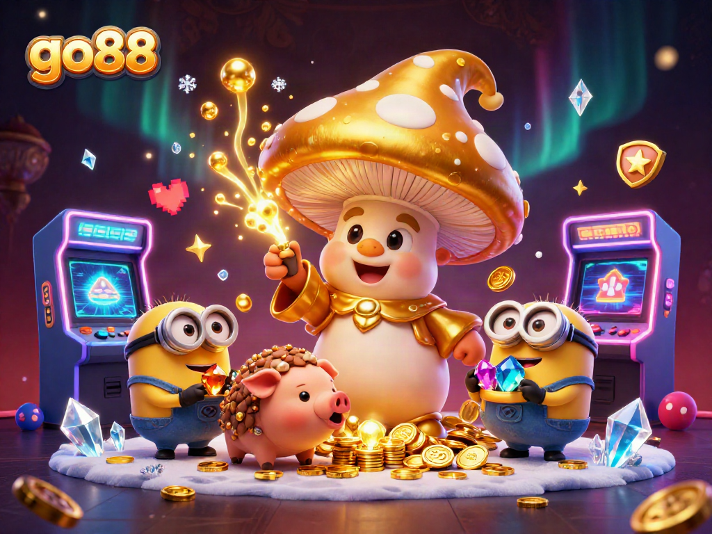 Experience the magical riches of go88 with vibrant casino elements and enchanting characters.