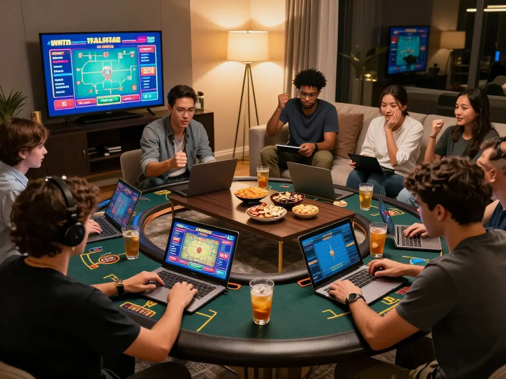 Players enjoying live dealer games at home through sc88.casino, showcasing excitement and strategy