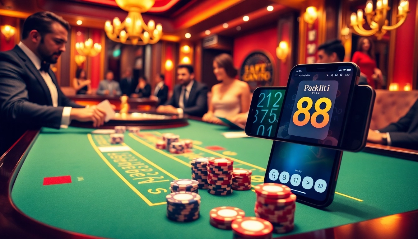 Players enjoying a thrilling game of blackjack at 88i casino table.