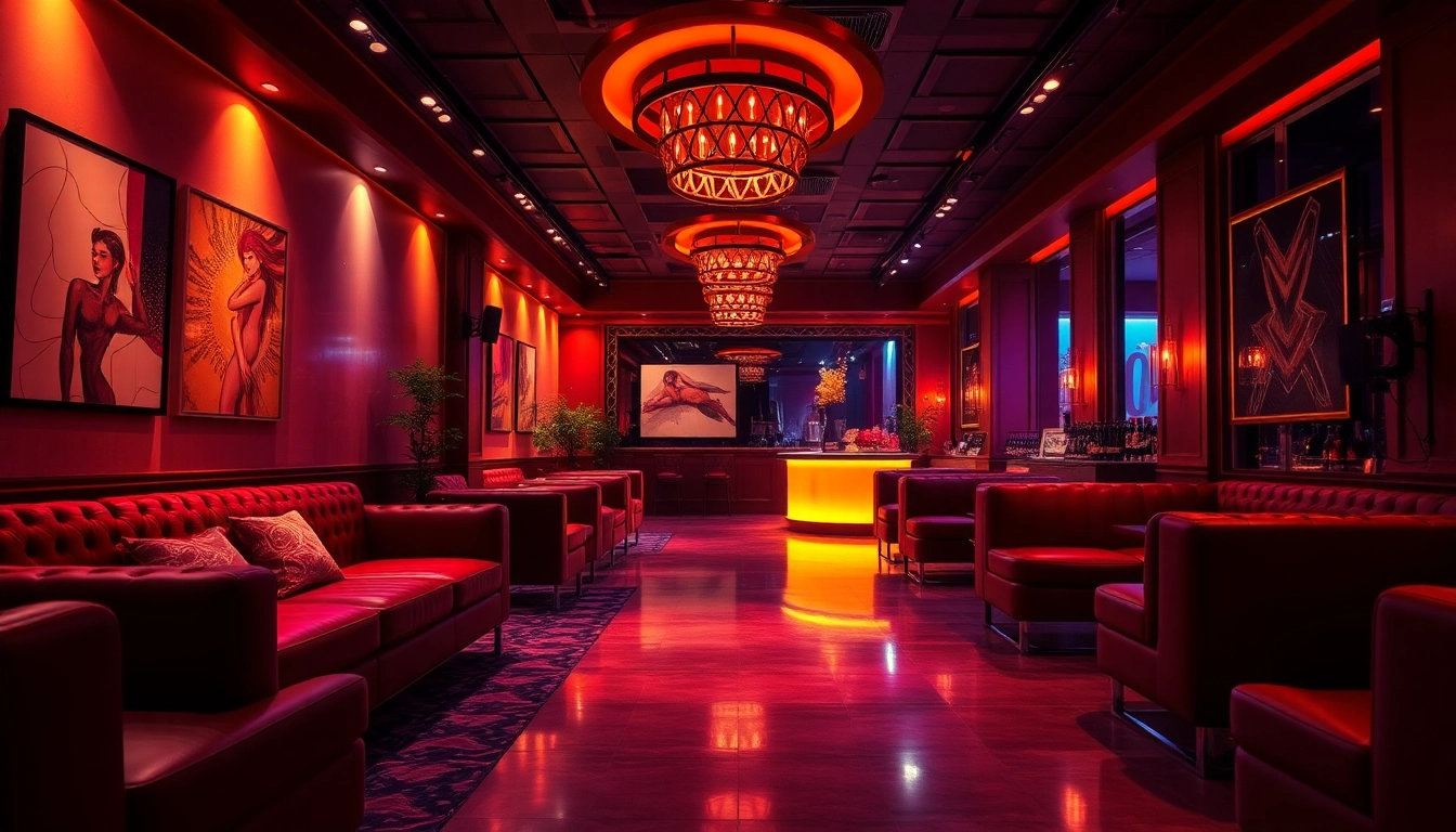 NSFW themed digital art of a modern lounge, featuring plush seating and ambient lighting.