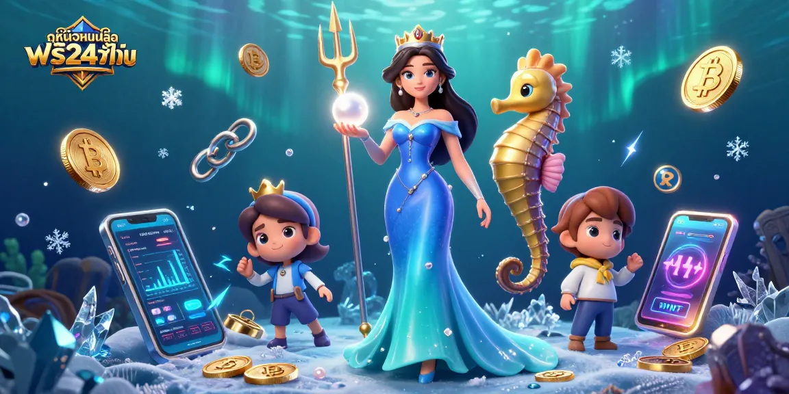 Enhance your experience with ดูหนังออนไลน์ฟรี24ชั่วโมง featuring a glamorous underwater scene packed with treasures and crypto elements.