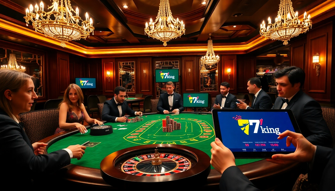 Experience high-stakes gaming with 79king at a lavish poker table filled with excitement.