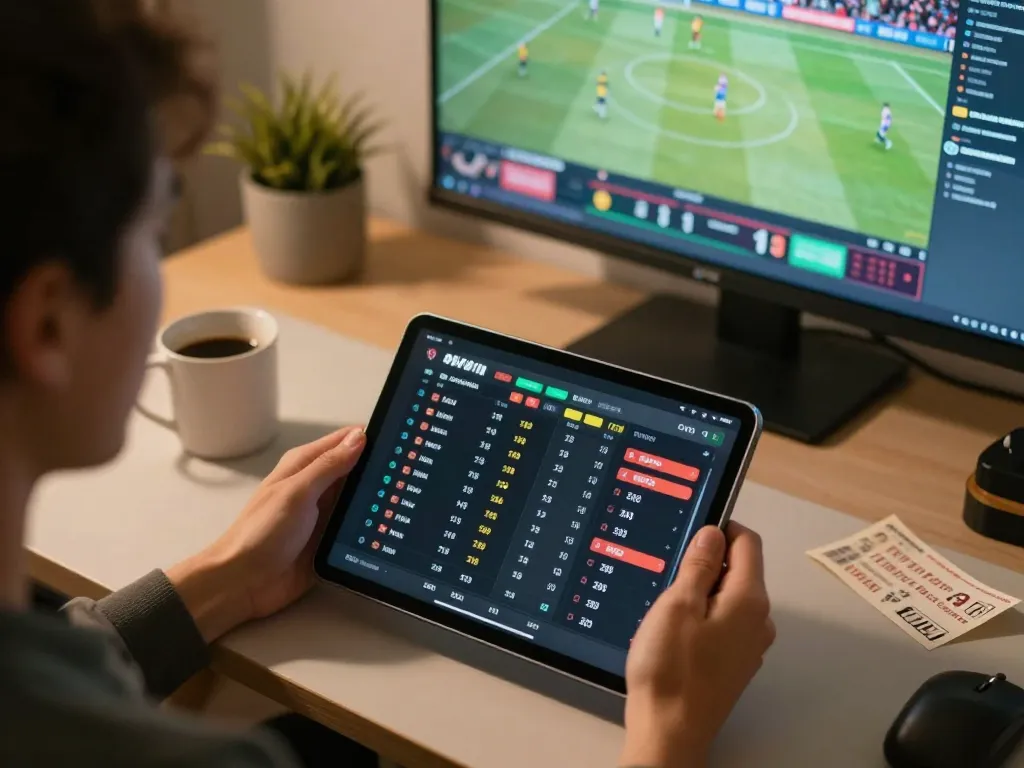 Engaging in sports betting on https://f168.sarl/ with live odds and analysis in a cozy home setting.
