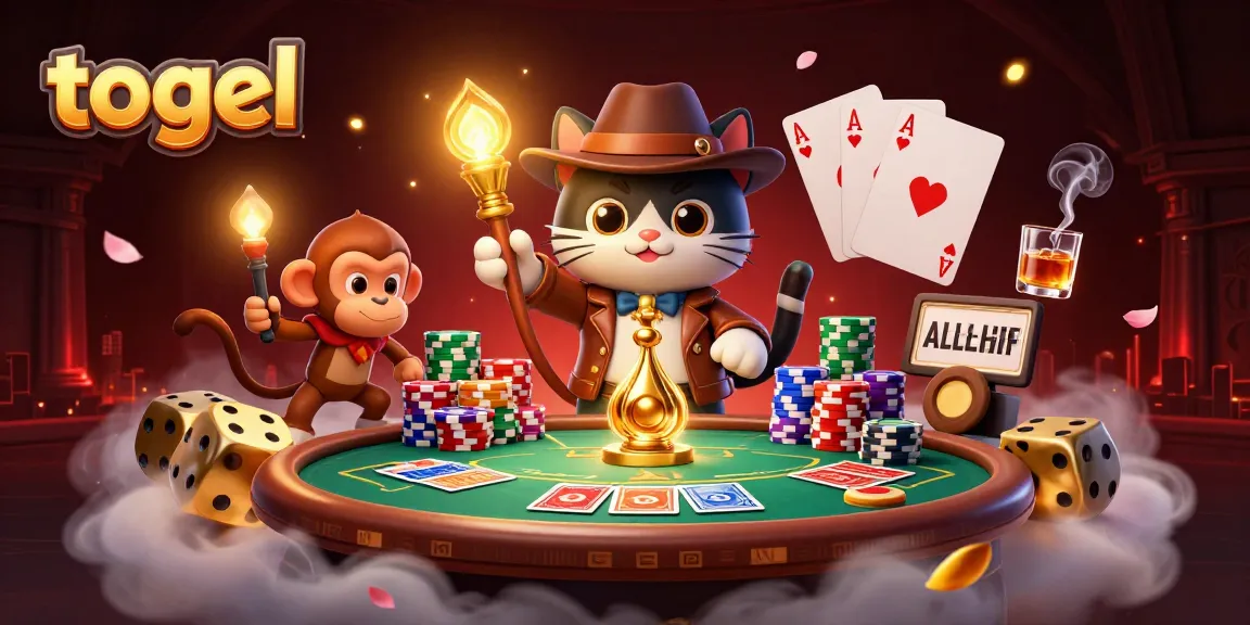 Engage in thrilling togel gaming, discovering golden casino artifacts in an adventurous 3D scene with vibrant characters.