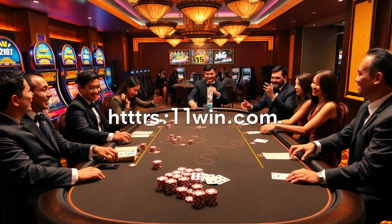 Experience high-stakes action at https://11win.br.com/ with vibrant casino tables and excited players.