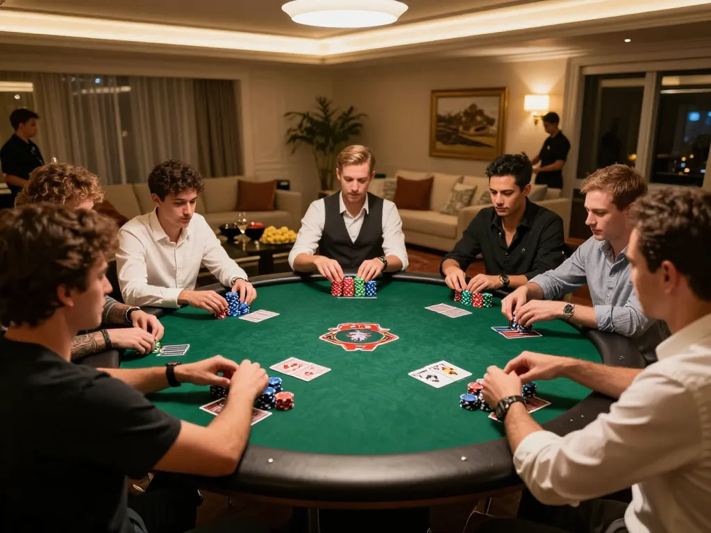 Player-focused action at 789club poker game, highlighting colorful chips and strategy atmosphere.