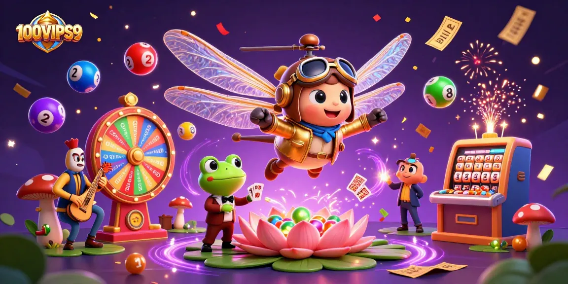 Experience thrilling gaming at 100VIPS9 with lively characters and dynamic casino elements.