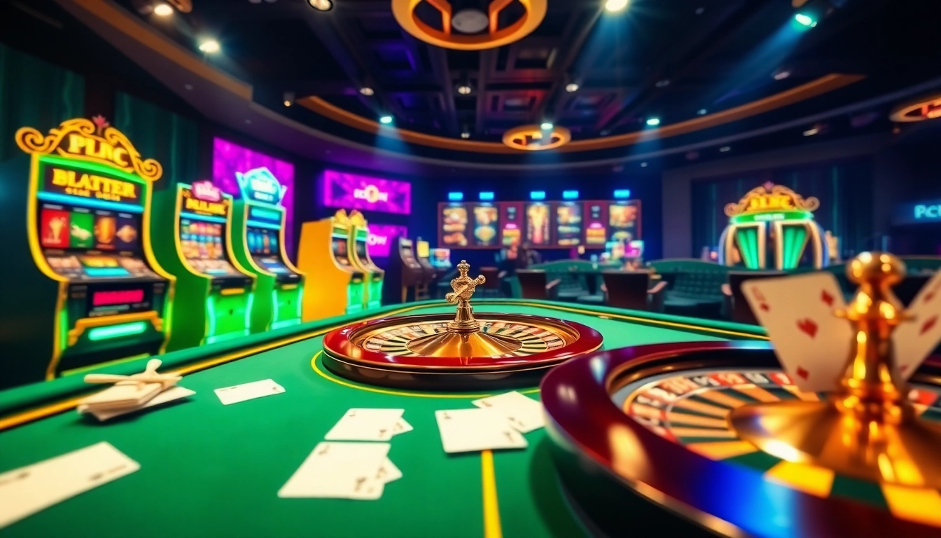 Experience thrilling gameplay at https://789win.apartments/ with vibrant casino table and slot machines.