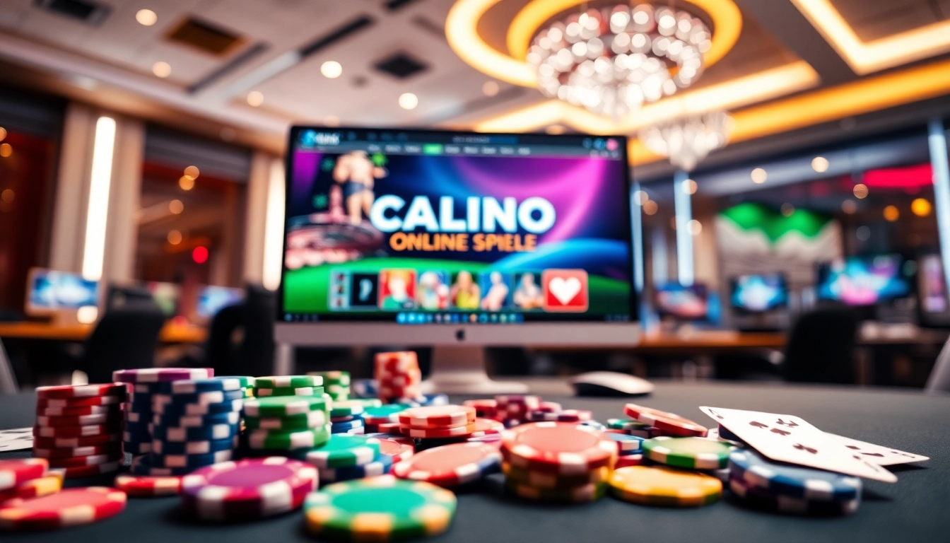 Genießen Sie casino online spiele in einem modernen Gaming-Setup mit bunten Chips.
