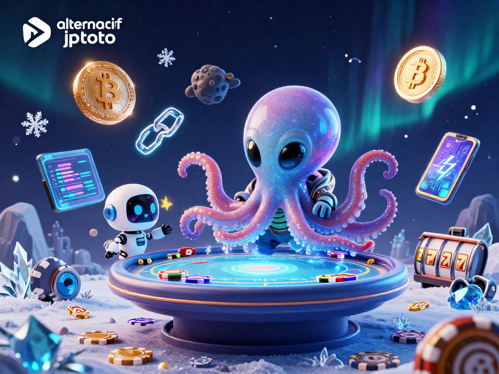 Experience the excitement of the link alternatif jptoto arena with vibrant casino elements and alien characters.