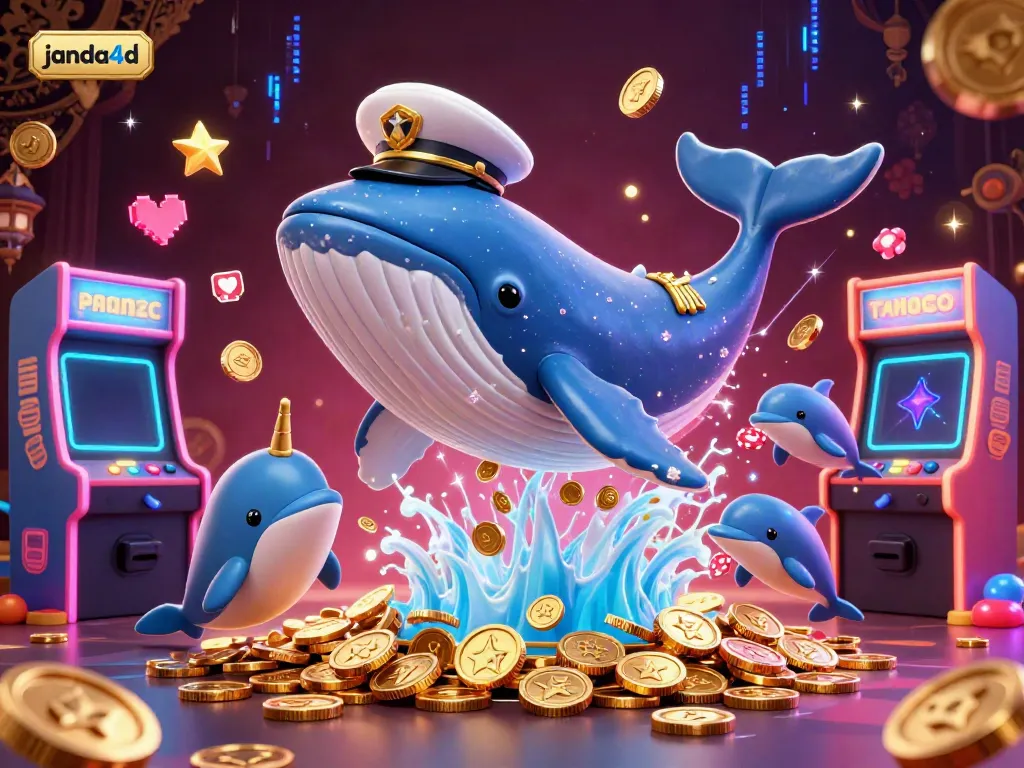 Gambarlah aksi bermain slot online bersama janda4d dengan simbol keberuntungan dan ikan perwakilan.
