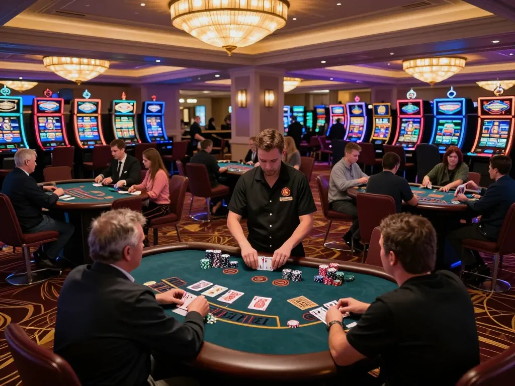 Players enjoy blackjack at a casino table, focusing on strategy and winning with dh 88.