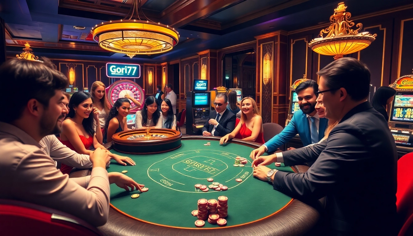 Gearing up for a winning streak at gori77's high-stakes poker table with vibrant action and excitement.