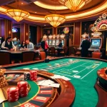 Experience the thrill of gaming at jun88.com with players at a vibrant casino table.