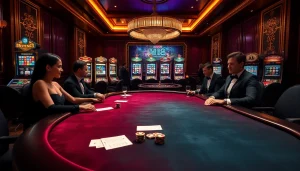Experience the thrill of Hi88 VIP with an elegant poker game in a luxurious casino setting.