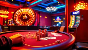 Experience the luxury of Nhà Cái BJ888 with thrilling casino action at a prestigious poker table.