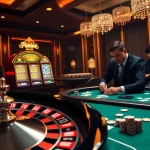 An engaging scene of a luxurious casino highlighting strategic gameplay at https://impactxoft.com with poker cards and roulette.