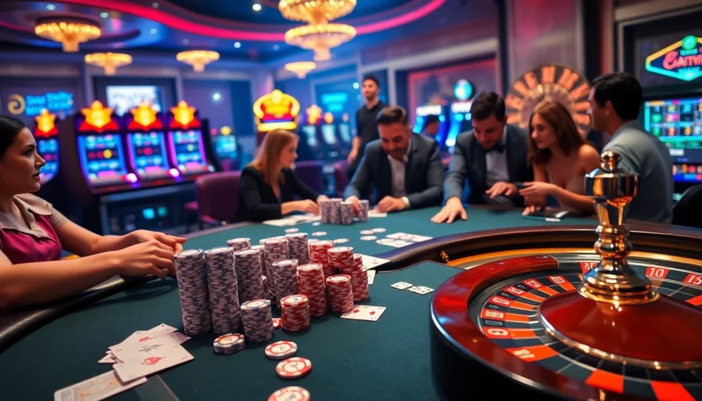 Win big with strategic gameplay at https://xx88.vin/, showcasing an exciting casino scene.