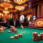 Players engage in high-stakes poker at MM 88, showcasing luxury and excitement in a vibrant casino.