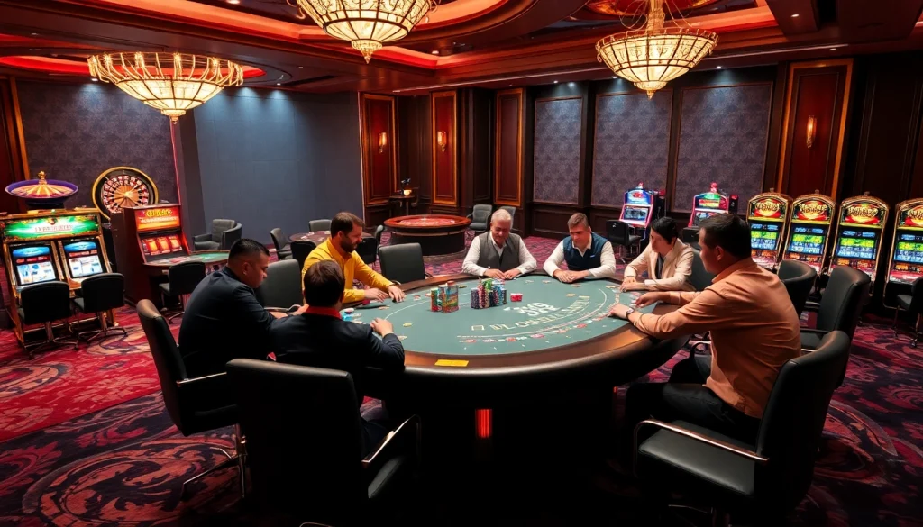 Engage with excitement at 789f nhà cái poker games amid a vibrant casino scene.