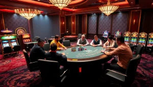 Engage with excitement at 789f nhà cái poker games amid a vibrant casino scene.