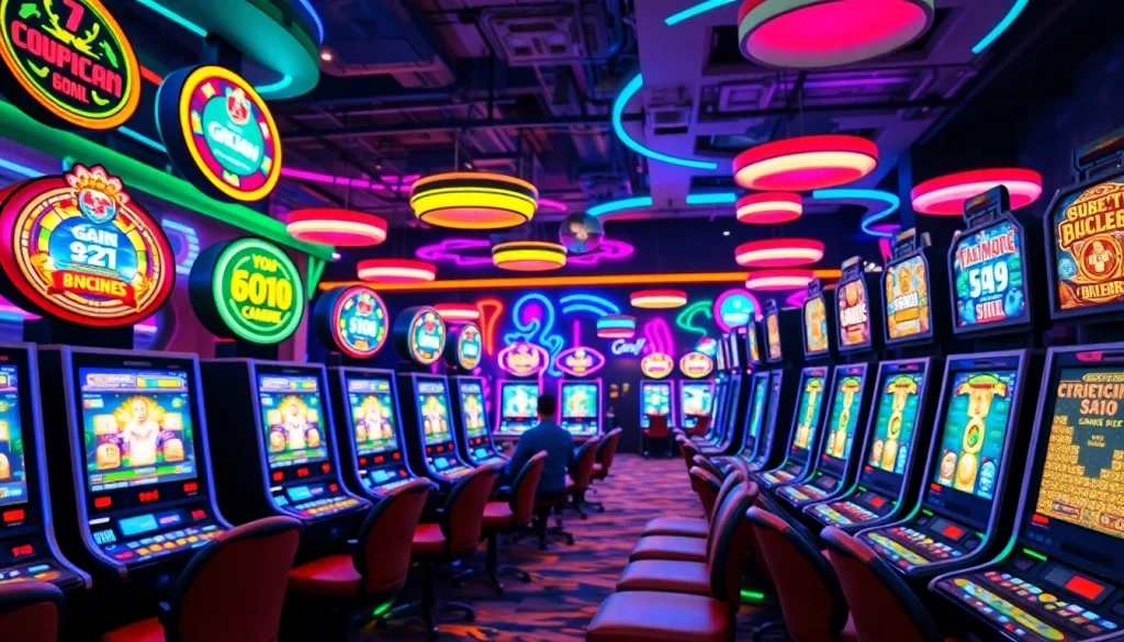 Bermain qqmacan game dengan antusias di ruang permainan modern yang penuh warna.