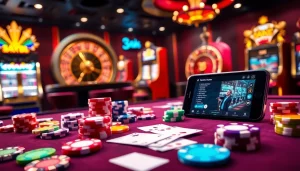 Experience high-stakes gambling at xx88 with a vibrant casino scene featuring poker chips and a sparkling roulette wheel.