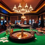 Action-packed scene at nhà cái jbo casino with players enjoying roulette and slot machines.