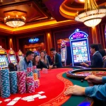 Engaging players at a luxurious casino gaming table, showcasing rikvip excitement and thrill.