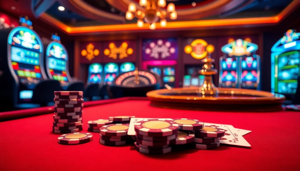 Experience thrilling gameplay at s8 com with vibrant casino tables, chips, and cards.