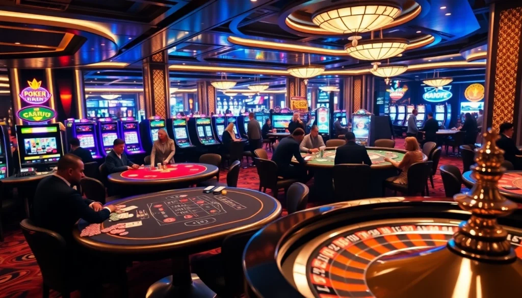 Engage in thrilling poker gameplay at 88i, surrounded by vibrant casino atmosphere and excitement.