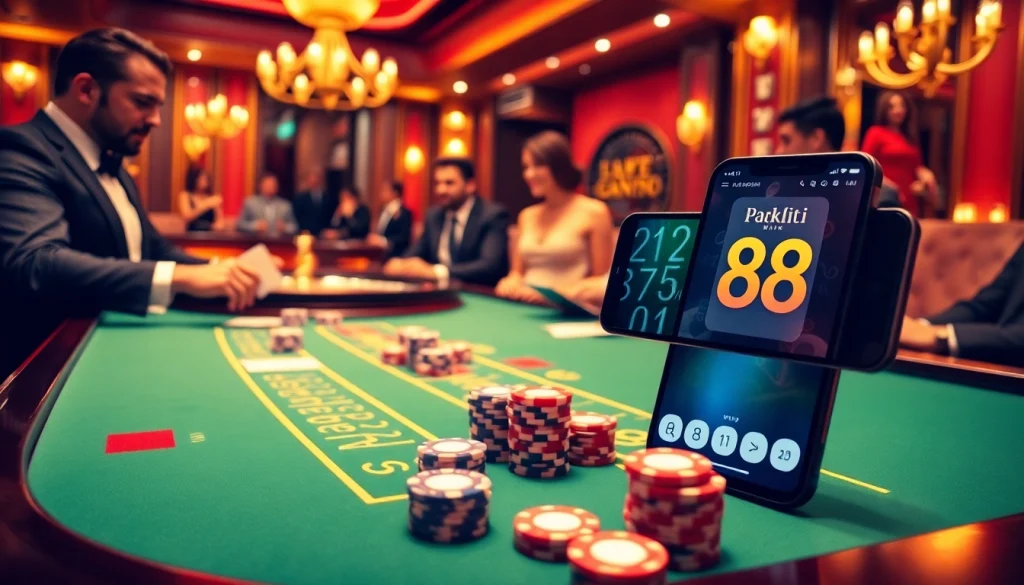 Players enjoying a thrilling game of blackjack at 88i casino table.