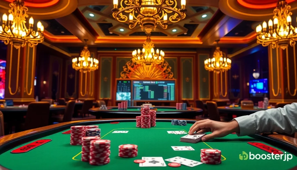 Experience thrilling poker action at Boosterjp casino with vibrant tables and strategic gameplay.