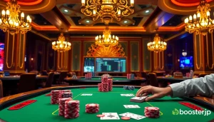 Experience thrilling poker action at Boosterjp casino with vibrant tables and strategic gameplay.