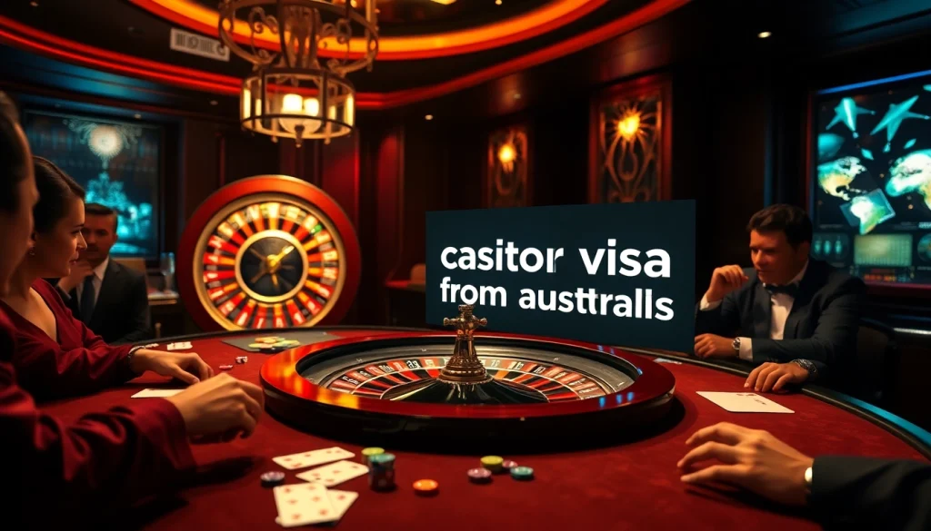 Experience the thrill of winning as players strategize for their canada visitor visa from australia at a vibrant casino gaming table.