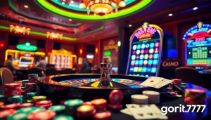 Players rolling dice and enjoying roulette at gori77 casino.