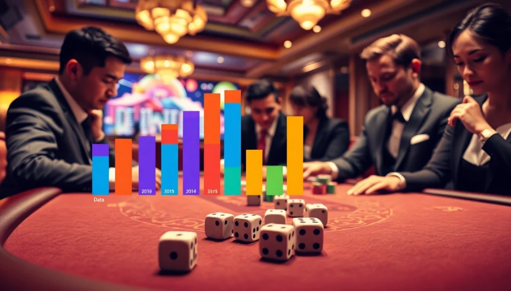 Engage with thrilling data china as players strategize at an upscale casino table.