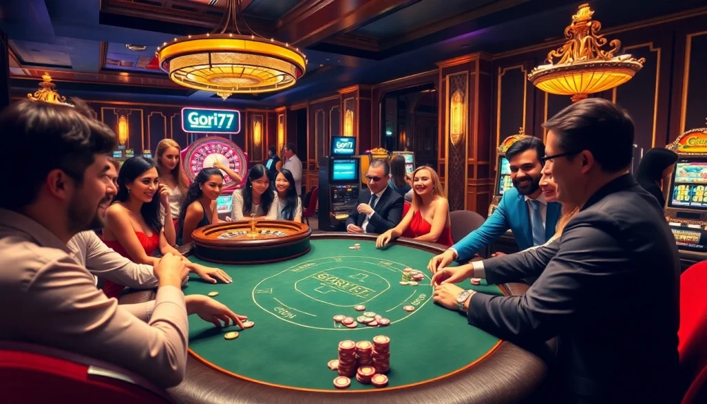 Gearing up for a winning streak at gori77's high-stakes poker table with vibrant action and excitement.