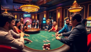 Gearing up for a winning streak at gori77's high-stakes poker table with vibrant action and excitement.