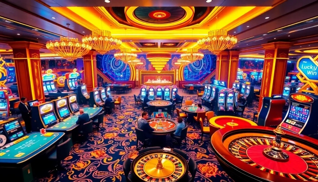 Experience the excitement at Nhà Cái Luckywin with vibrant casino elements and thrilling gameplay.