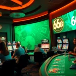 The online gaming experience at https://66club.us.com/ showcases vibrant gameplay and happy players in a modern casino setting.