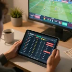 Engaging in sports betting on https://f168.sarl/ with live odds and analysis in a cozy home setting.