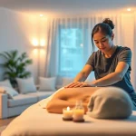 Experience 오산출장마사지 with a professional therapist in a tranquil home setting.