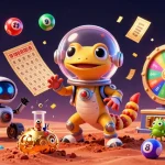 SC88 showcases a Martian gecko discovering a golden casino with vibrant lottery elements.